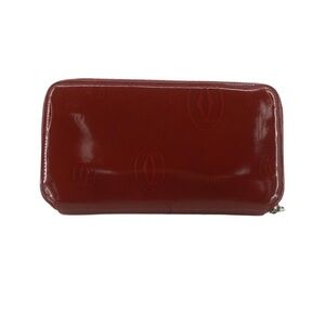 Authentic Cartier Zippy Bordeaux Birthday Leather Wallet